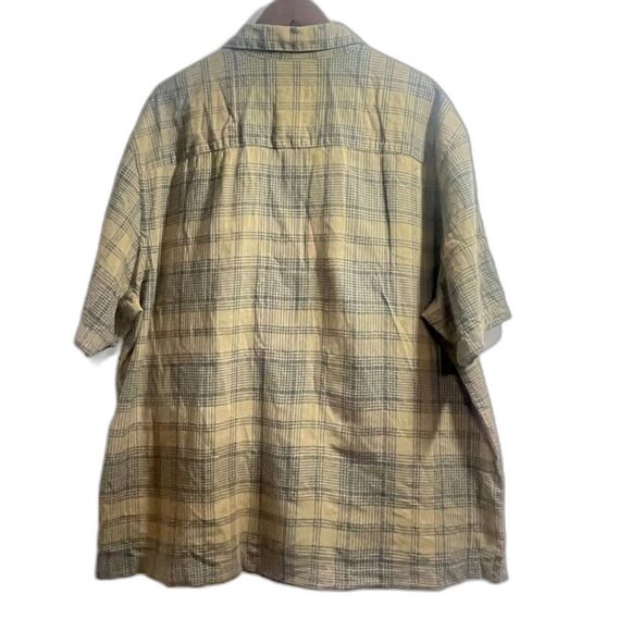 Men's H&M Plaid Button Down Short Sleeve Resort ShirtPocket Green XL Relaxed Fit - Picture 4 of 7